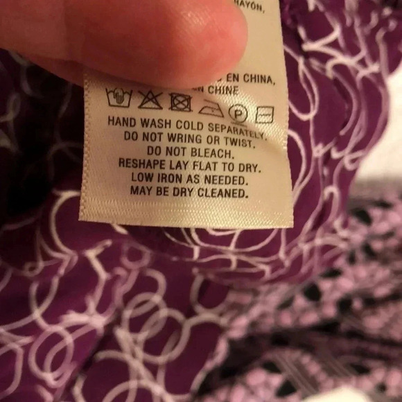 Anthropologie Maeve purple and white rayon cap sleeve button up blouse. Size XS - Picture 7 of 8